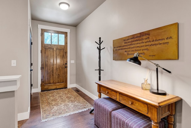 12800 Mill Creek Rd, Lolo, MT 59847 - entryway featuring dark wood-type flooring and baseboards