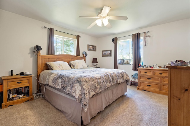 4357 Trumble Creek Rd, Columbia Falls, MT 59912 - bedroom with light carpet and a ceiling fan