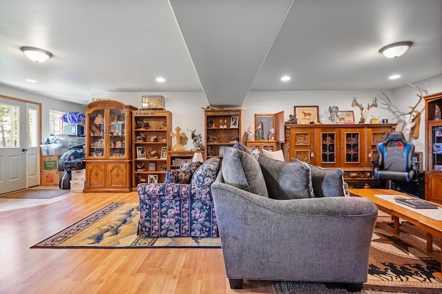 4357 Trumble Creek Rd, Columbia Falls, MT 59912 - living room with light wood-style flooring and recessed lighting