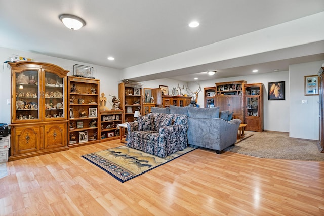 4357 Trumble Creek Rd, Columbia Falls, MT 59912 - living area with light wood finished floors and recessed lighting