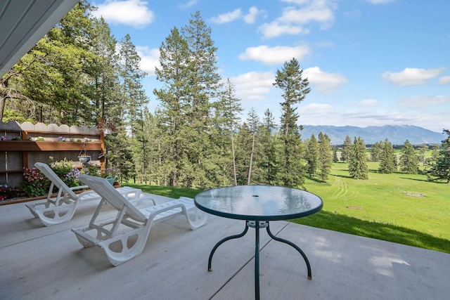 4357 Trumble Creek Rd, Columbia Falls, MT 59912 - view of patio with a mountain view