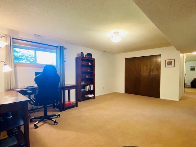 1655 Sunflower Dr, Missoula, MT 59802 - home office featuring a textured ceiling and carpet flooring