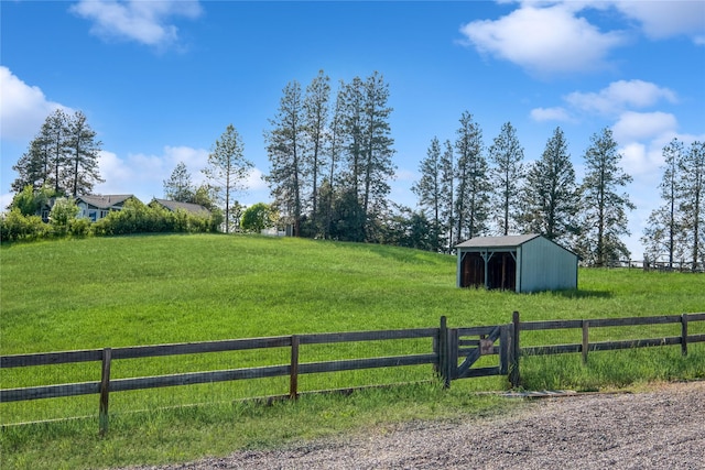 965 Ranch Ln, Kalispell, MT 59901 - view of yard featuring a pole building, an outbuilding, and a rural view