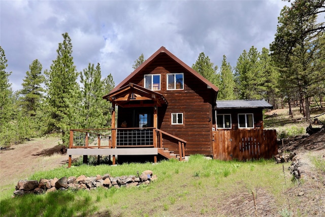 208 Paul Creek Ln, Cascade, MT 59421 - view of front of house with a deck