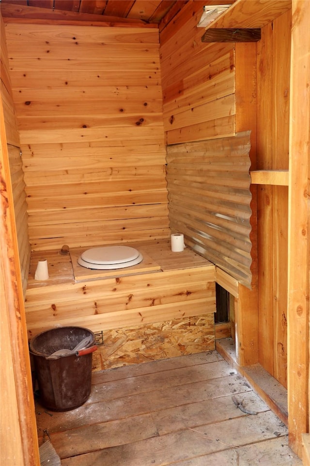 208 Paul Creek Ln, Cascade, MT 59421 - relaxing sauna / steam room with hardwood / wood-style flooring, wood walls, and wooden ceiling