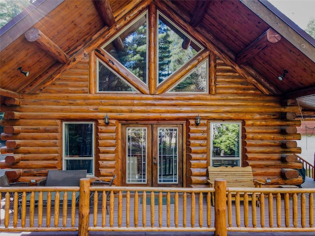 29 Northshore Dr, Troy, MT 59935 - doorway to property with log exterior and french doors