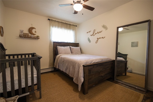 1511 E Broadway St, Helena, MT 59601 - bedroom with a baseboard heating unit and ceiling fan