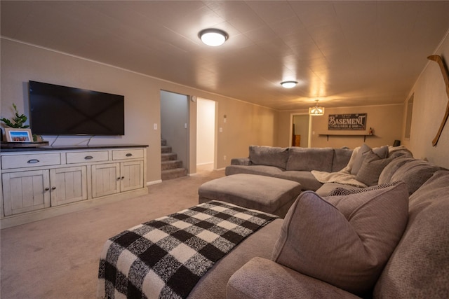 1511 E Broadway St, Helena, MT 59601 - living area featuring light colored carpet and stairs