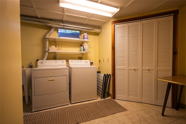 1511 E Broadway St, Helena, MT 59601 - washroom featuring washer and dryer and light tile patterned floors