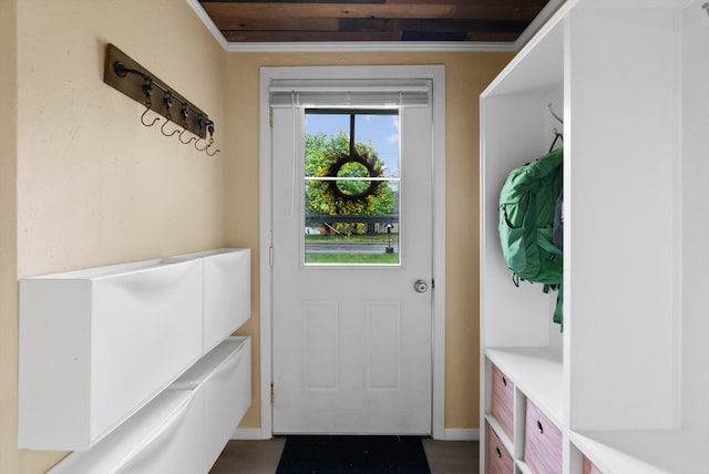 1108 4th Ave W, Columbia Falls, MT 59912 - mudroom with crown molding and baseboards