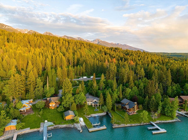 34777 Compass Ln, Polson, MT 59860 - aerial view of a forest and a water and mountain view