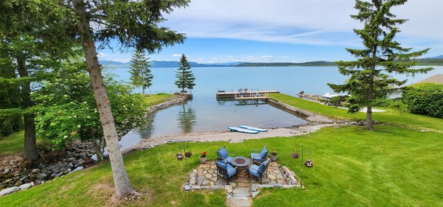 34777 Compass Ln, Polson, MT 59860 - dock featuring a water and mountain view
