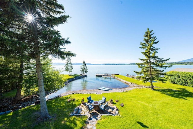 34777 Compass Ln, Polson, MT 59860 - water view with a floating dock