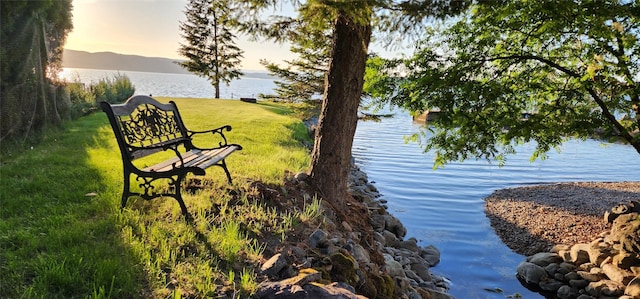 34777 Compass Ln, Polson, MT 59860 - surrounding community with a water view and a lawn