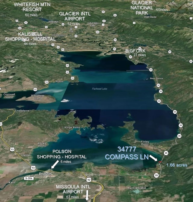34777 Compass Ln, Polson, MT 59860 - aerial map of property and surrounding area
