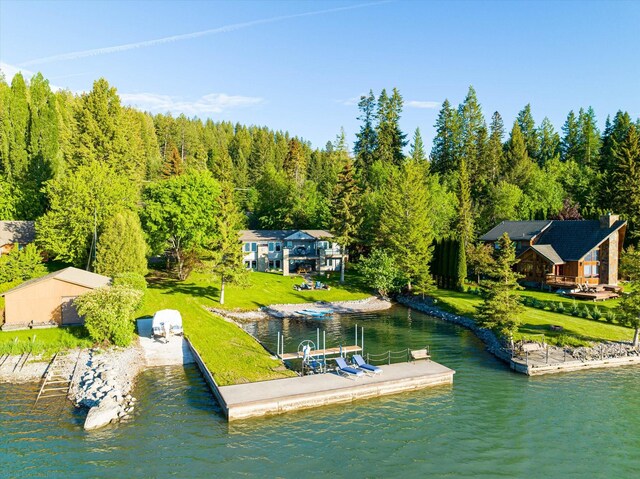 34777 Compass Ln, Polson, MT 59860 - view of subject property with a large body of water and a forest