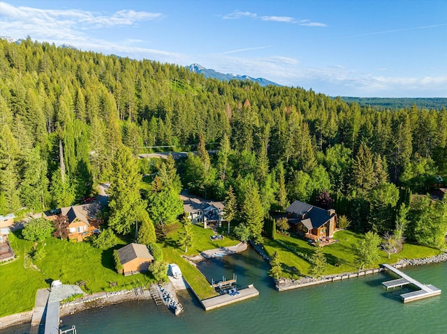 34777 Compass Ln, Polson, MT 59860 - aerial view of a heavily wooded area and a large body of water