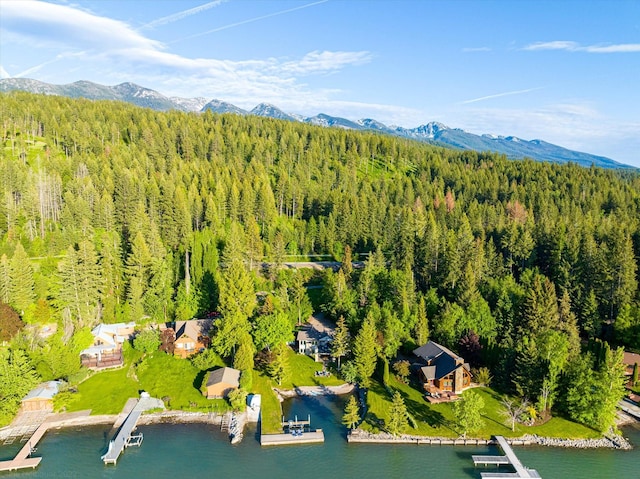 34777 Compass Ln, Polson, MT 59860 - aerial view of a forest and a water and mountain view