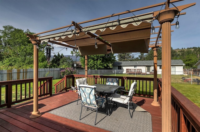 239 Essex St, Lolo, MT 59847 - wooden terrace with outdoor dining space