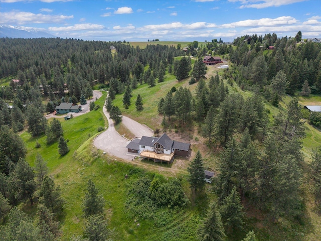 35280 Bennington Ln, Polson, MT 59860 - aerial overview of property's location featuring a heavily wooded area