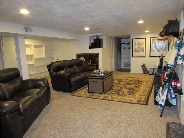 706 49th St S, Great Falls, MT 59405 - carpeted living area with recessed lighting and a textured ceiling