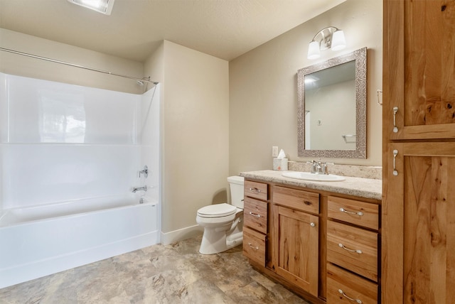 2390 38th St, Missoula, MT 59801 - full bath with toilet, shower / bathtub combination, vanity, and baseboards