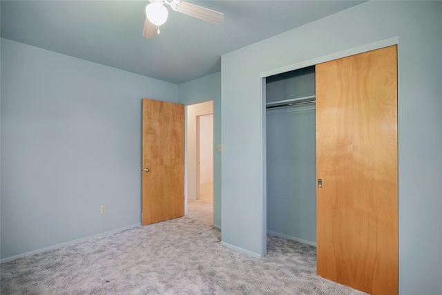 319 W Gail St, East Helena, MT 59635 - unfurnished bedroom featuring carpet, a closet, baseboards, and ceiling fan