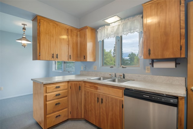 319 W Gail St, East Helena, MT 59635 - kitchen with dishwasher, a sink, light countertops, and plenty of natural light