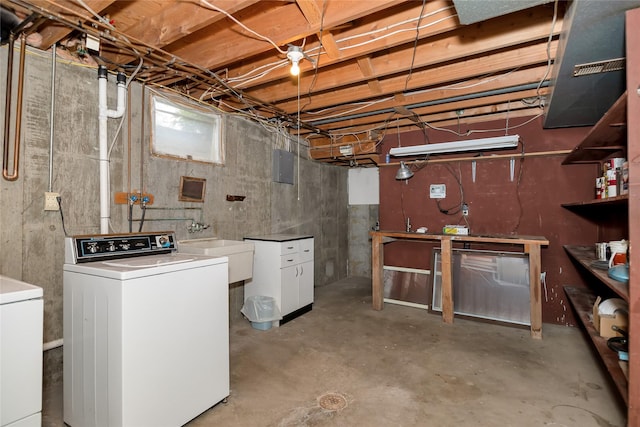 319 W Gail St, East Helena, MT 59635 - basement with a sink and separate washer and dryer