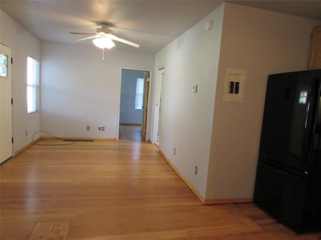 2323 3rd Ave S, Great Falls, MT 59405 - interior space featuring ceiling fan, light wood-type flooring, electric panel, and baseboards