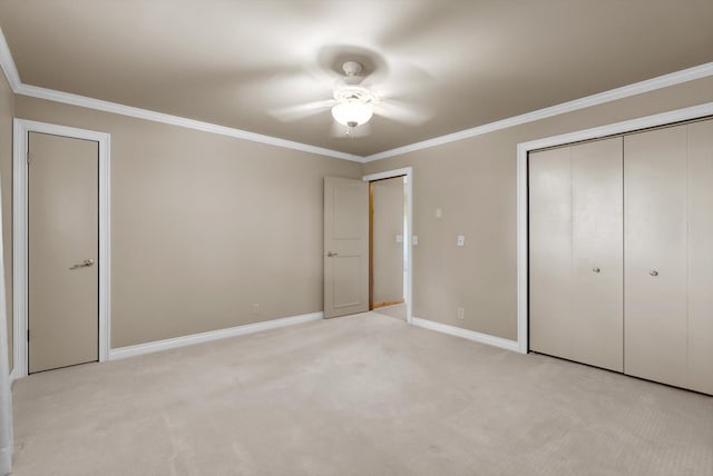 45 Panoramic Dr, Kalispell, MT 59901 - unfurnished bedroom with ornamental molding, light carpet, baseboards, and ceiling fan