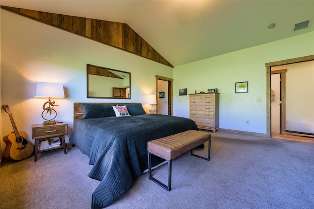 6659 Lamar Trl, Florence, MT 59833 - bedroom with carpet flooring and vaulted ceiling