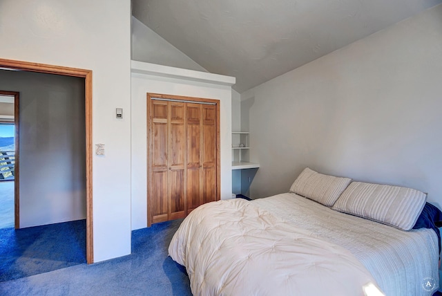 3380 Moulton Reservoir Rd, Butte, MT 59701 - bedroom featuring carpet, lofted ceiling, and a closet