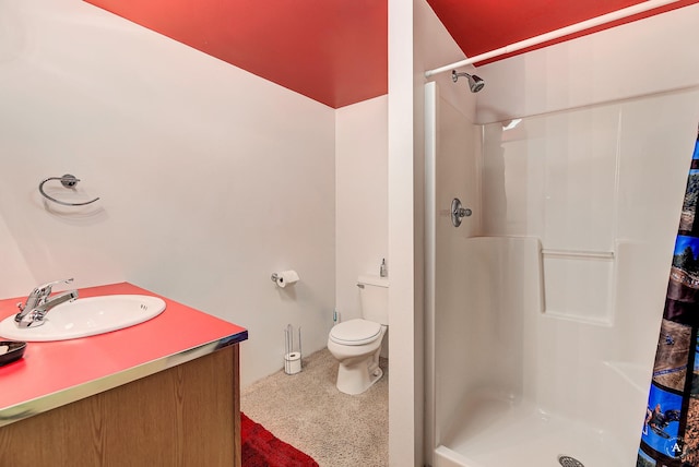 3380 Moulton Reservoir Rd, Butte, MT 59701 - full bathroom featuring a shower stall, toilet, and vanity