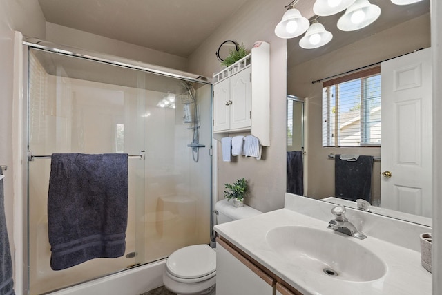 2249 Canvasback Ct, Kalispell, MT 59901 - bathroom featuring toilet, a shower stall, and vanity