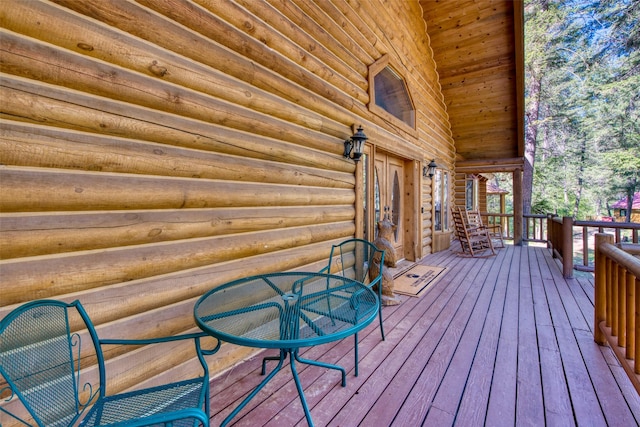 1062 Bear Creek Trl, Victor, MT 59875 - view of wooden deck