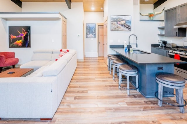 1331 Nelson Lane Cabins H & I, Whitefish, MT 59937 - living area with light wood-type flooring and recessed lighting
