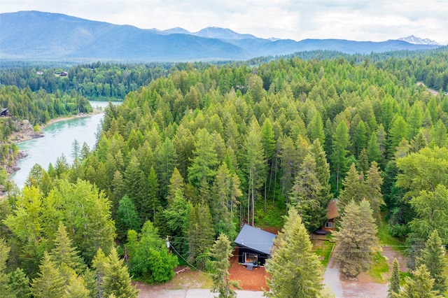 135 Gamma Rd, Hungry Horse, MT 59919 - drone / aerial view of a forest and a water and mountain view