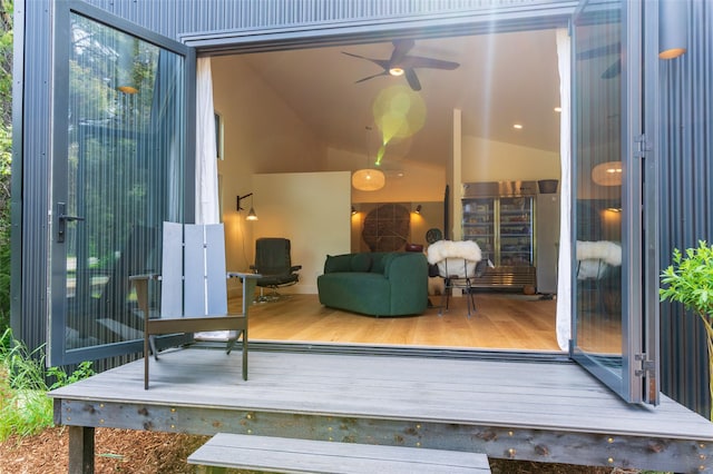 135 Gamma Rd, Hungry Horse, MT 59919 - view of patio / terrace with a deck and a ceiling fan
