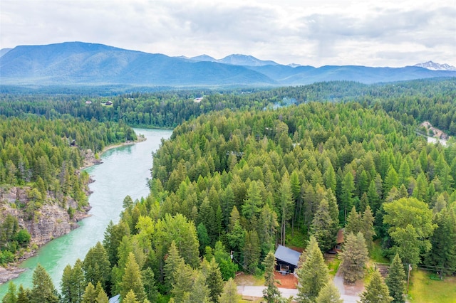 135 Gamma Rd, Hungry Horse, MT 59919 - drone / aerial view of a heavily wooded area and a water and mountain view