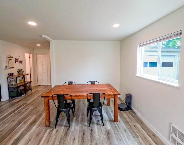 1203 1st St E, Polson, MT 59860 - dining space featuring light wood-style floors, recessed lighting, and baseboards