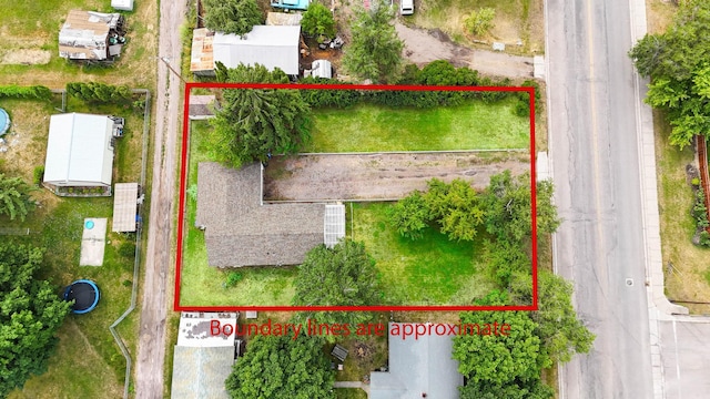 1203 1st St E, Polson, MT 59860 - aerial view of property's location featuring property boundaries highlighted