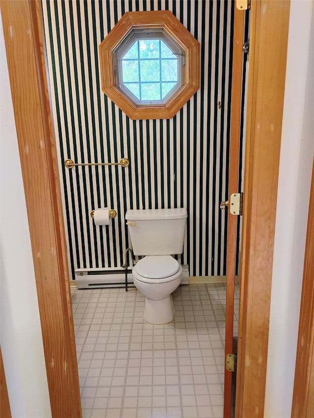 5 Pronghorn Dr, Clancy, MT 59634 - bathroom with wallpapered walls and a baseboard heating unit
