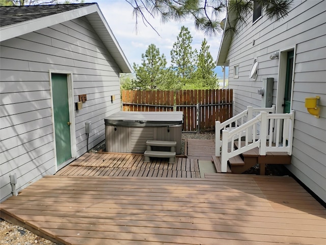 5 Pronghorn Dr, Clancy, MT 59634 - wooden terrace with a hot tub