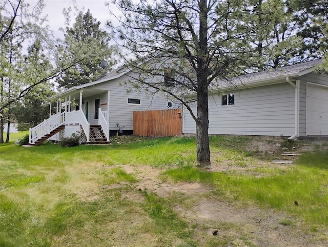 5 Pronghorn Dr, Clancy, MT 59634 - view of yard featuring stairway and covered porch