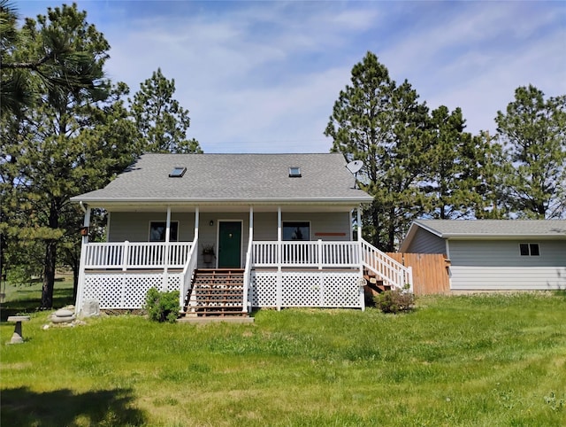 5 Pronghorn Dr, Clancy, MT 59634 - view of front of house with stairway, a porch, and a front yard