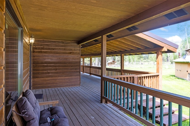 1065 Evergreen Dr, Seeley Lake, MT 59868 - view of wooden deck