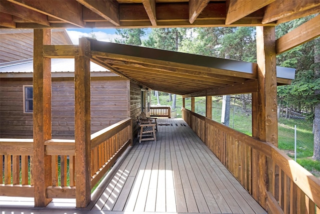 1065 Evergreen Dr, Seeley Lake, MT 59868 - view of wooden deck