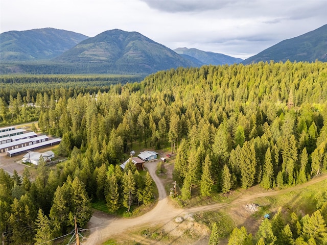 137 Amber Rd, Troy, MT 59935 - bird's eye view of a heavily wooded area and a mountainous background