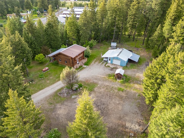 137 Amber Rd, Troy, MT 59935 - aerial view of property and surrounding area featuring a heavily wooded area